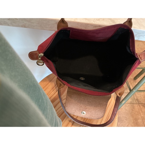 Longchamp Burgundy Red Tote Handbag Purse Top Handle Bag - Picture 12 of 15